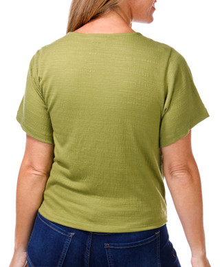 Thumbnail 3: Thomas & Olivia Thomas & Olivia Petite Short Sleeve Lace Trim Top 