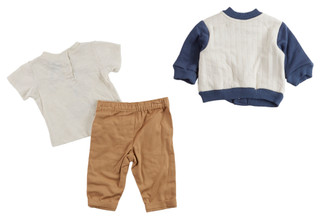 Thumbnail 2: Little Lad Little Lad Baby Boys 3 Pc Football Print Jacket Set 