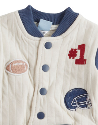 Thumbnail 3: Little Lad Little Lad Baby Boys 3 Pc Football Print Jacket Set 