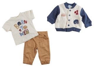 Thumbnail 1: Little Lad Little Lad Baby Boys 3 Pc Football Print Jacket Set 