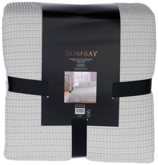 Thumbnail 4: Bombay Bombay 3 Pc Cotton Comforter Set - Chambray Waffle 