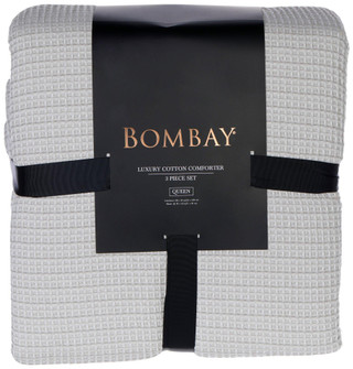 Thumbnail 2: Bombay Bombay 3 Pc Cotton Comforter Set - Chambray Waffle 