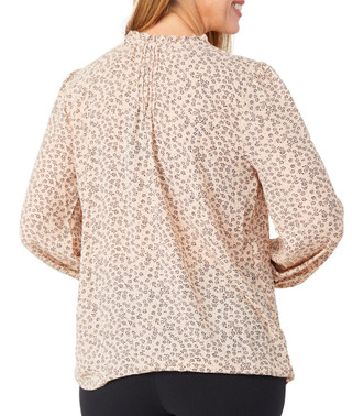 Thumbnail 2: Adrianna Papell Adrianna Papell Womens Long Sleeve Floral Pintuck Top 