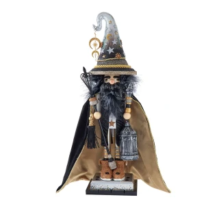 Thumbnail 1: HOLLYWOOD NUTCRACKERS Hollywood Nutcrackers Black and Gold Wizard Nutcracker 