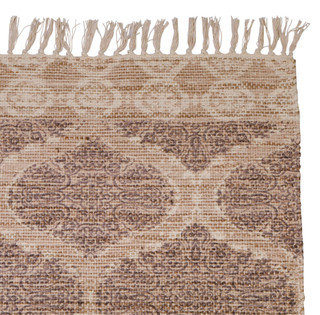 Thumbnail 2: PATINA VIE Patina Vie 27x45 Printed Geometric Cotton Jute Rug 