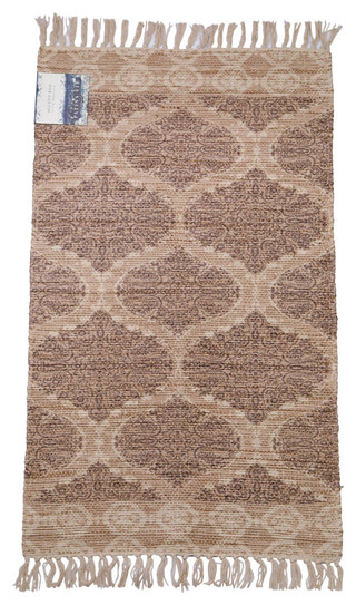 Thumbnail 1: PATINA VIE Patina Vie 27x45 Printed Geometric Cotton Jute Rug 