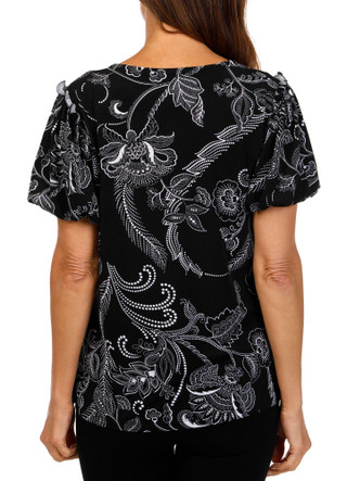Thumbnail 2: ADRIENNE VITTADINI Adrienne Vittadini Womens Asymmetrical Ring Neck Top 