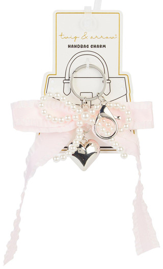 Thumbnail 1: TWIG & ARROW Twig & Arrow Decorative Lace Pearl Bow Bag Charm 