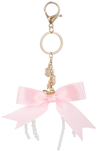 Thumbnail 2: TWIG & ARROW Twig & Arrow Satin Bow Pearls Gold Handbag Charm 