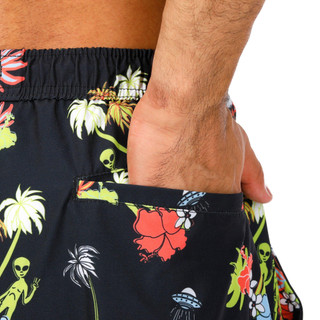 Thumbnail 4: REEL LEGENDS Reel Legends Mens Tropical Alien Print Swim Shorts 