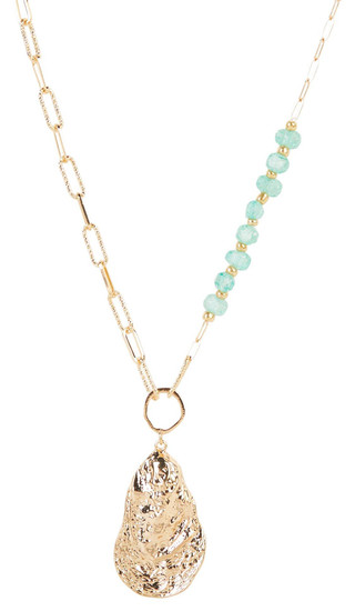 Thumbnail 1: Beach Chic Beach Chic Gold Tone Chain and Bead Necklace 