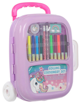 Thumbnail 3: VOTUM Votum Girls Purple Bag Rolling Stationery Set 