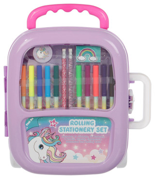 Thumbnail 1: VOTUM Votum Girls Purple Bag Rolling Stationery Set 