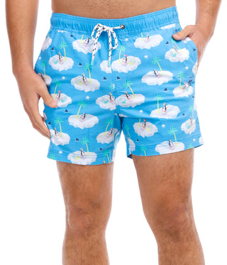 Thumbnail 1: Party Pants Men's Penguin Print Swim Shorts 