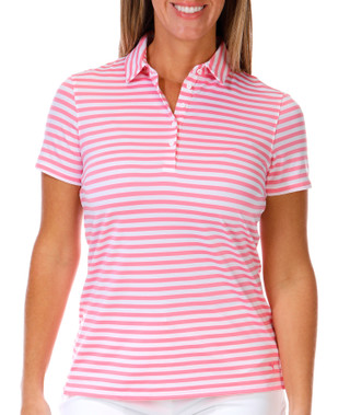 Thumbnail 1: Puma Golf Puma Golf Womens Short Sleeve Striped Golf Polo Shirt 