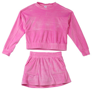 Thumbnail 1: 90 Degree 90 Degree Big Girls Active 2 Pc Velour Skort Pullover Set 