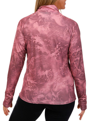 Thumbnail 2: Reel Life Reel Life Womens Active 1/4 Zip Long Sleeve Print Top 