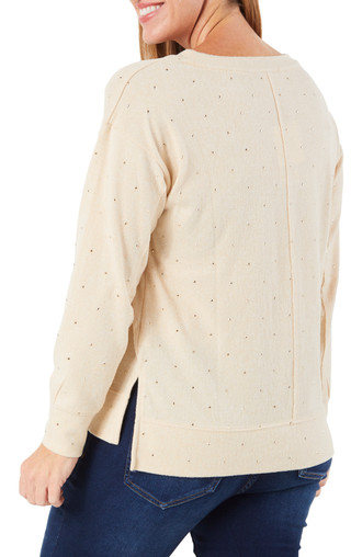 Thumbnail 2: REMI JAMES Women's Studded Hacci Knit Top 
