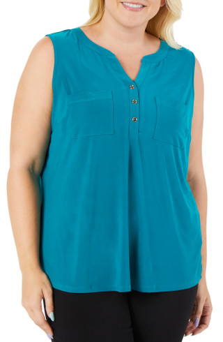 Thumbnail 1: Good Days Only Women's Plus 2-Pocket Sleeveless Top 