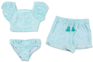 Thumbnail 1: Girls 3 Pc Swimsuit Set 