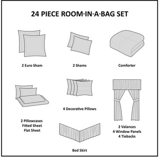 Thumbnail 8: Madison Park Madison Park Joella 24-pc. Room In A Bag Comforter Set 