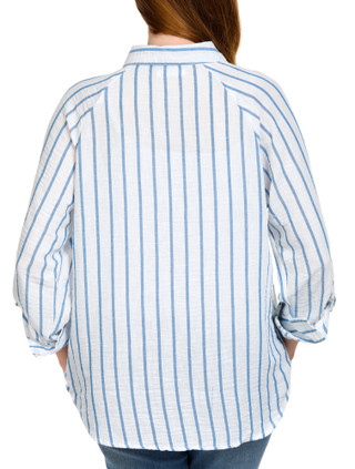 Thumbnail 2: Juniors Stripe Print Butto Down Top 