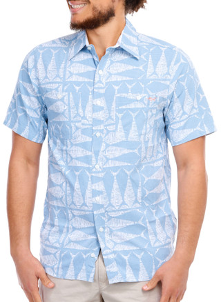 Thumbnail 1: Salt Life Men's Outdoor Fish Print Button Down Shirt 