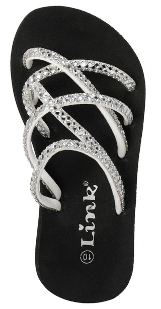 Thumbnail 2: Link Girls Rhinestone Strap Slides 