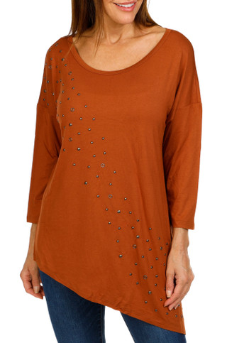 Thumbnail 1: Cyrus Women's Asymmetrical Embellished Knit Top 