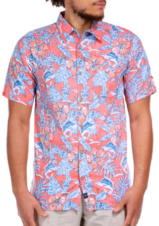 Thumbnail 1: Salt Life Men's Outdoor Tropical Sailfish Button Up 