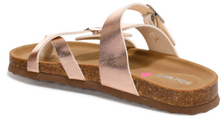 Thumbnail 3: Girls Metallic Toe Loop Footbed Sandals 