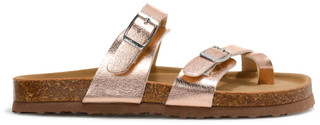 Thumbnail 4: Girls Metallic Toe Loop Footbed Sandals 