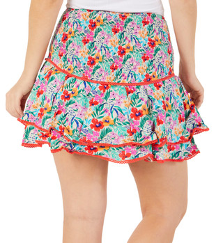 Thumbnail 2: Lost + Wander Women's Smocked Floral Print Skirt 