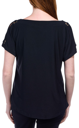 Thumbnail 2: Zac & Rachel Women's solid Split Sleeve Top 