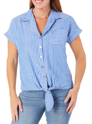 Thumbnail 1: Women's Petite Stripe Print Top 