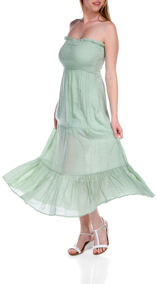 Thumbnail 3: love tree Juniors Solid Tube Top Maxi Dress 