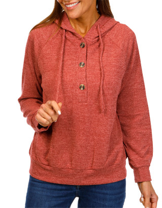 Thumbnail 1: 3rd + Malt Women's Solid Hooded Pullover Top 