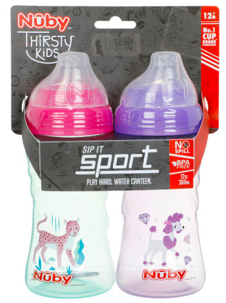 Thumbnail 1: Nuby 2 Pk Sip It Sport Water Canteens - Multi 