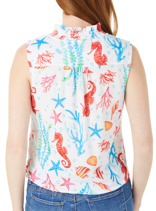 Thumbnail 2: Onque Casual Women's Petite Coastal Print Top 