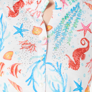 Thumbnail 3: Onque Casual Women's Petite Coastal Print Top 