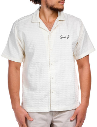 Thumbnail 1: SAINTS STUDIO Men's Signature Waffle Weave Button Up 