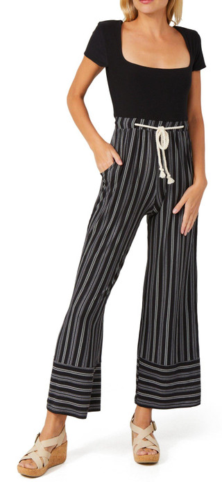 Thumbnail 1: Derek Heart Derek Heart Juniors Striped Rope Belt Jumpsuit 