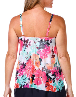 Thumbnail 3: Island Waves Island Waves Womens Floral Scoop Neck Tankini Top 