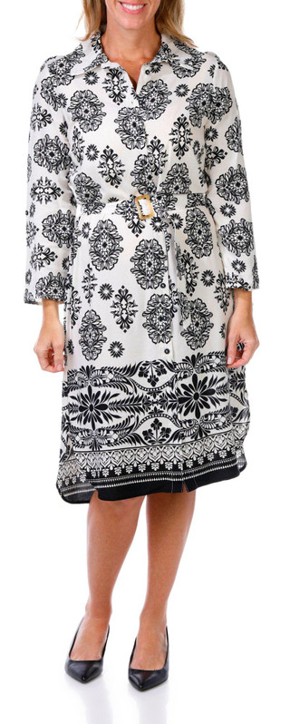 Thumbnail 4: FIGUEROA & FLOWER Figueroa & Flower Womens 3/4 Sleeve Floral Shirt Dress 