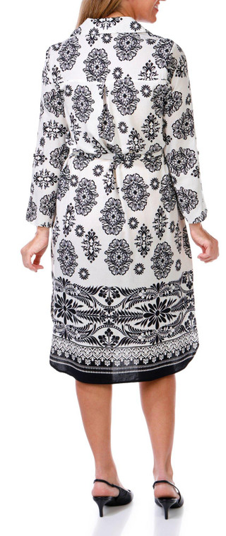 Thumbnail 3: FIGUEROA & FLOWER Figueroa & Flower Womens 3/4 Sleeve Floral Shirt Dress 