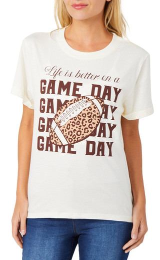 Thumbnail 1: COASTAL DREAMER Coastal Dreamer Juniors Leopard Game Day Graphic Tee 