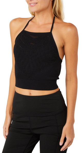 Thumbnail 1: FCT BASICS FCT Basics Juniors Textured Halter Crop Top 