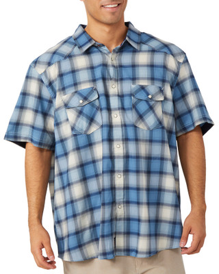 Thumbnail 1: FLAG & ANTHEM Mens Short Sleeve Button Down Performance Plaid Shirt 