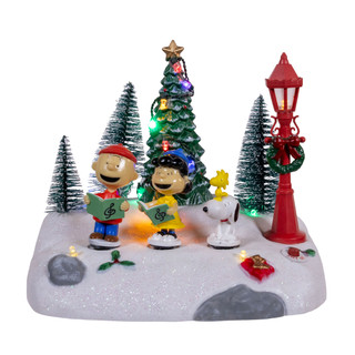 Thumbnail 2: Peanuts Peanuts 6-Inch Lighted Musical Carolers Tabletop Decor 