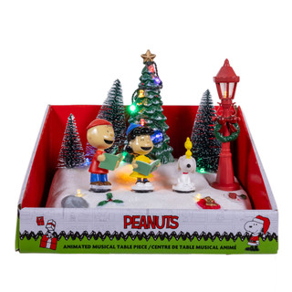 Thumbnail 1: Peanuts Peanuts 6-Inch Lighted Musical Carolers Tabletop Decor 